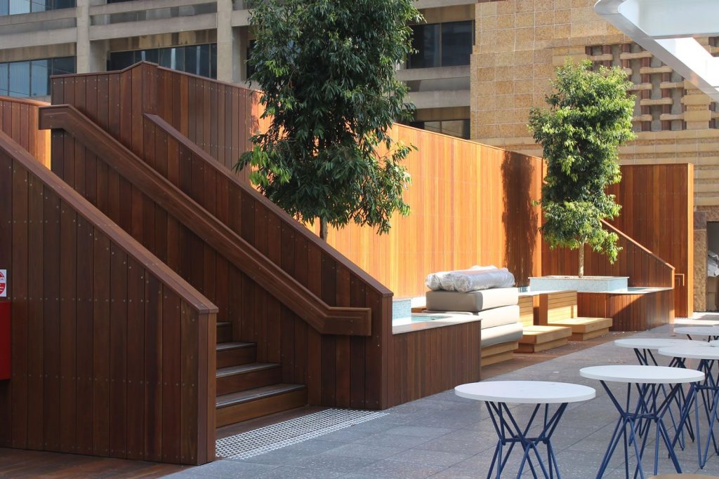 Spotted Gum Seating and Stairway